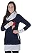 2 in 1 Maternity & Nursing breastfeeding warm Top Pullover 3076A (8, Navy / Melange)