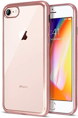 iPhone 8 Rose Gold Case, Clear Back Slim Fit Silicone Case and Screen Protector for iPhone 8 Cover [Rose Gold][4.7"], CaseTek TM