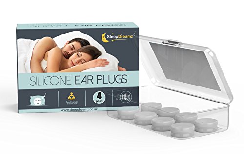 Tapones para los oídos de silicona SleepDreamz (4 pares) - ¡BLOQUEE YA EL RUIDO NO DESEADO! - Tapones para los