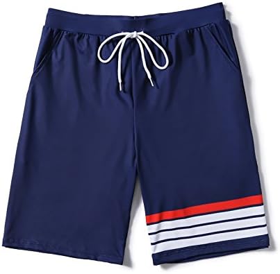 HAIYOUVK Beach pants men loose large size five minutes quick dry plus fertilizer increase couples seaside resort hot spring bathing trunks,XXL,dark blue,XXL,Dark blue