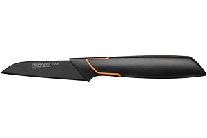 Fiskars Coltello per Sbucciare, Acciaio Inossidabile, Nero, 19.6 x 6.5 x 1.6 cm, 1003091
