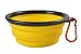Produktbild weimay Tragbare Pop-Up Lebensmittel Wasser Feeder Futternapf, Reisenapf Faltbarer Fressnapf Outdoor Silikon Cup Gericht mit Karabiner, faltbar yekkow