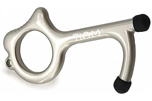 TIAM THINK INNOVATION TIAM Contactless Door Opener Tool, Antimicrobial Hygiene Keychain, Ergonomic Hook No Touch Key Safety Tool for Outdoor Door Handle Closer Touchscreen ATM Mobile Stylus (Silver)