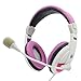 Price comparison product image VCOM Computer Music Headset with Microphone and Volume Control -Lightweight Noise Cancelling Over Ear Stereo Gaming Headphones - for PC PS4 Laptop Tablet - Home Office Business Use Skype Chat - Pink