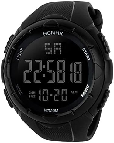 wuayi Army Sport LED Waterproof Smart Wrist Watch Luxury Gift Men Analog Digital Military (A, Black)
