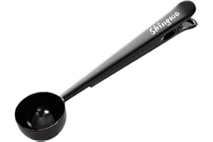 SKINGWA Cuillère à café avec clip pour sac, cuillère à mesurer multifonction pour lait en poudre, 20 ml (noir)