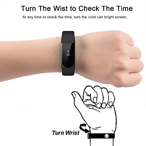 Herzfrequenz Fitness Tracker,CAMTOA ID101 Fitness Armband Pulsuhr Aktivitätstracker Wasserdicht IP67 – Schrittzähler,SMS Anrufe,Kalorienverbrauch,Kamera-Fernbedienung,ID Benachrichtigung,Musiksteuerung und Handy-Suchfunktion(USB Anschluss direkt laden) - 4