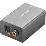 UGREEN Audio Konverter Digital zu Analog Audio Wandler Toslink und Koaxial zu 3.5mm Aux Buchse Audiowandler mit Netzteil für Fernsehehen, TV BOX, DVD, HDTV, Kopfhörer usw