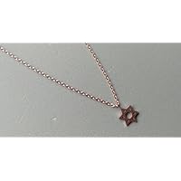 Selia minimalistische Statement Davidstern Halskette Star Stern Kette Damen Rosegold Schutz Modeschmuck Edelstahl handgemacht Geschenk