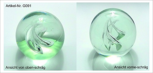 Traumkugel- Briefbeschwerer medium: Motiv klare Spirale (Feng Shui) mit kleinen Blasen – Handarbeit - 2