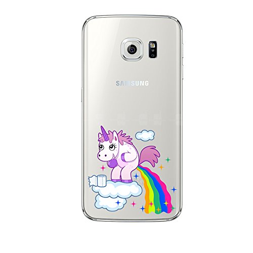 Samsung Galaxy S6 Edge Hülle von licaso® aus TPU schützt Dein S6 Edge 5,1″ Schutz-Hülle Cover Einhorn Wolke Unicorn Einhörner Märchen Case transparent klare Schutzhülle galaxys6 galaxys7 Tasche Silikon Style (Samsung Galaxy S6 Edge, Einhorn Wolke) - 2
