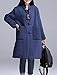 MatchLife Women's Cotton Padded Casual Button Winter Coat XL Blue