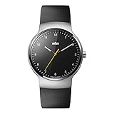 Braun Unisex-Armbanduhr BRAUN CLASSIC PRESTRIGE SLIM WATCH Analog Quarz Kautschuk BN0221BKSLBKG