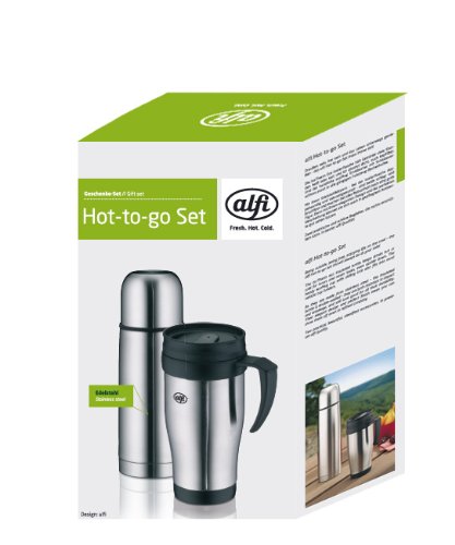 alfi 5447560050 hot-to-go Set Isolierflasche Eco 0,5 L und ecoMug 0,35 L - 2