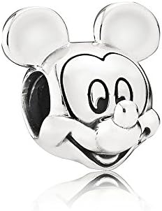 Disney Mickey Mouse Charm LOWEST PRICE + PANDORA pouch in Solid Sterling Silver Hallmarked 925, Compatible with well known makes of Bracelets and Necklaces.