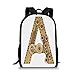 Produktbild HOJJP Rucksack Letter W Stylish School Bag,Bamboo Branches Forming Letter W Zen Spa Themed Alphabet Typeset Green Leaves for Boys,11''L x 5''W x 17''H