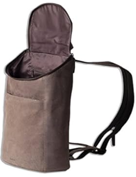 Woodland® - Rucksack aus weichem, naturbelassenem Büffelleder in Dunkelbraun/Taupe