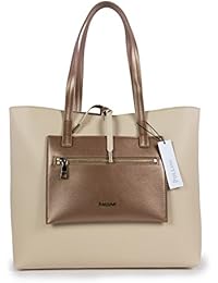 Pollini - Bolso de asas de Cuero para mujer Beige Nude PZ