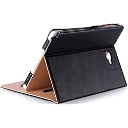 ProCase Funda Samsung Galaxy Tab A 10.1 con S Pen -Clásico Folio de Soporte Cubierta Inteligente Plegable para Galaxy Tab A 10.1 Pulgada con S Pen SM-P580, con Múltiples ángulos de Vista -Negro