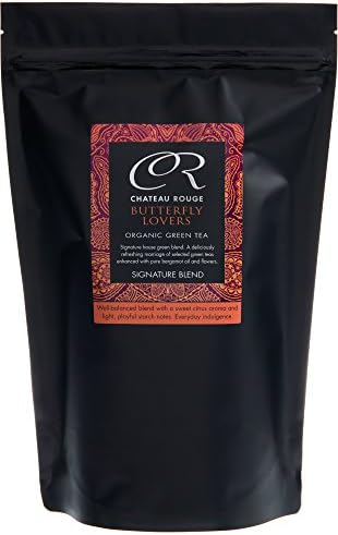 Organic Sencha Tea with Bergamnot - Butterfly Lovers, Organic Large Leaf Green Tea Leaves, 50 Tea Bags