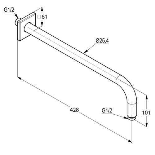 Kludi 6653405-00 A-qa Brausearm, Ausladung 400 mm, chrom - 3