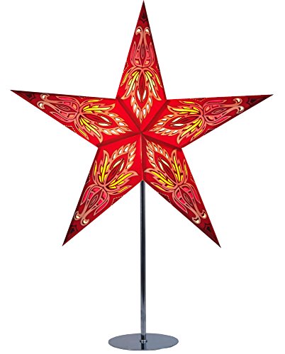 Weihnachtsstern / Papierstern Lampenschirme mit funkelnden dekorativen Designs in Handarbeit RIGEL – Rot - 7