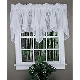 Swags Galore: Splendor Batiste, 254 cm G X 73 cm U, Sheer Festoon Valance White