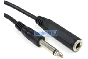 "CABLESTOP" 6.35mm MONO 1/4" Male Jack Plug to Female Socket EXTENSION Cable Guitar Lead (3m)