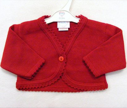 Red Girls Cardigan Bolero (3-6 Months)