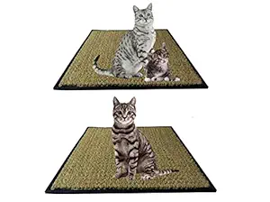 Mats Avenue Cat Scratch Mat Claw Pad and Sleeping Mat Hand Made, Natural Coir and Rubber Cat Scratcher White Color, 45x45 cm Set of 2