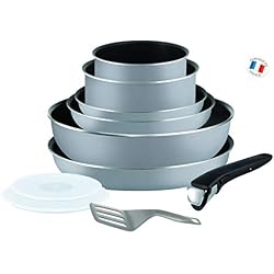 Tefal L2149602 Set de poêles et casseroles - Ingenio 5 Essential Gris Set 10 Pièces - Tous feux sauf induction