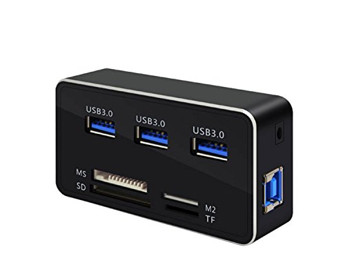 Cotop USB 3.0 Kartenleser Hub 3 * USB Slots High Speed Externer Speicherkartenleser für MS, Micro SD, M2, TF, hohe Speicherkapazität Kompatibel mit Mac PC Laptop(USB 3.0) - 2