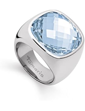 Tamaris Damen-Ring Simona Edelstahl Glas Schwarz