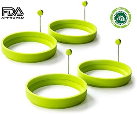 Freshlove 4-Pack Silicone Egg Ring - Egg Mold - Silicone Pancake Mold
