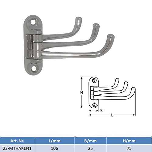 Preisvergleich Produktbild Kleiderhaken Edelstahl A4-AISI 316 klappbar