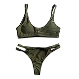 SUCES Bikini Damen Set rot Bikinihose Sexy Damen High Waist Bandage Bikini Set Badeanzug Damen bauchweg Monokini Badebekleidung Damen Tankini Sommer Sportliches Bademode Strandkleidung