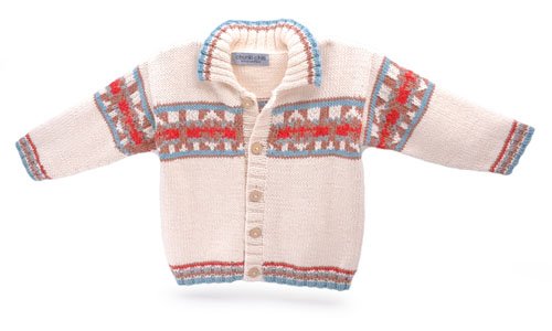 Toddler's Organic Cotton Preppie Cardigan Jumper - Hand Knitted