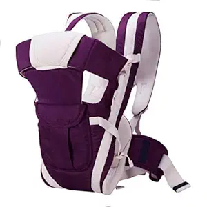 Ineffable Baby Carrier Bag Kangaroo Design Sling 4 in 1 Ergonomic Style With Adjustable Shoulder Strap & Hip support Basket for Front Back Use for Mother Child Infant toddlers Travel - 0-2 year Purple