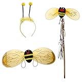 Gazechimp Biene 3Pcs / Set Haarreif Fühler Flügel Fee Halloween Fancy Party Kostüm Karneval Fasching