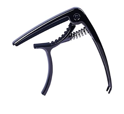 Rayzm Capodastre de Guitare Avec un Extracteur de Chevilles Intégré , Capo en Alliage de Zinc pour Guitare Acoustique et Electrique-Style Trigger, Utilisable d'une Main, Ressort Puissant pour éviter les Bourdonnements. (Noir)