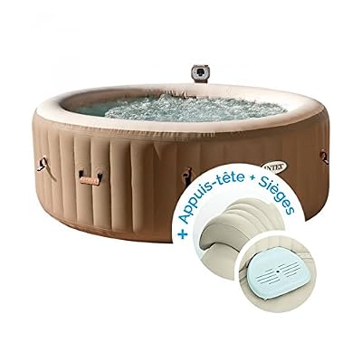 INTEX Spa Gonflable PureSpa Bulles 4 Personnes + 2 appuis-tête + 2 sièges