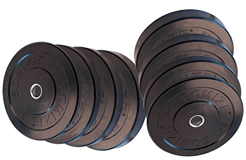 Profi Bumper Plate Set SQMIZE® BBP100 Training, schwarz, 100 kg, auf über 15.000 Drops getestet, mit detailierten techn. Daten