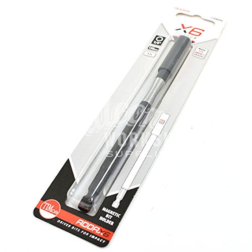 TIMCOX6 Impact Mag Bit Holder - A Magnetic 1/4” hex Drive Adaptor with a Unique ‘Torsion Zone’ That enables The bit Holder to Withstand The Extreme pressures - 1/4 x 150