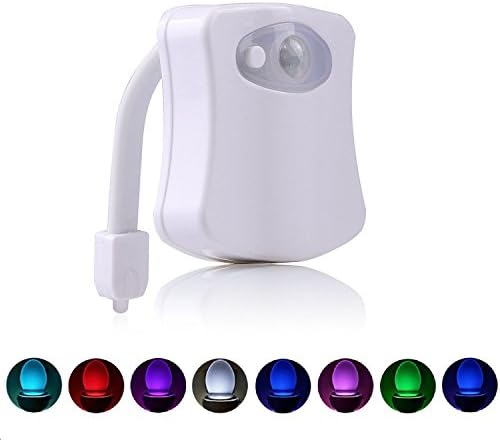 Toilet Night Light, Audel Toilet Light Lamp with Motion Sensor and 8 Colours Battery Operated Light Toilet Light Lamp LED for Children Parents Bathroom, Home