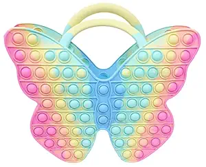 Toyshine Butterfly Shape Handbag Pop it Popit Purse Bag Fidget Toys for Girls, Sensory Silicone Fidget Gifts for Kids Girls Women