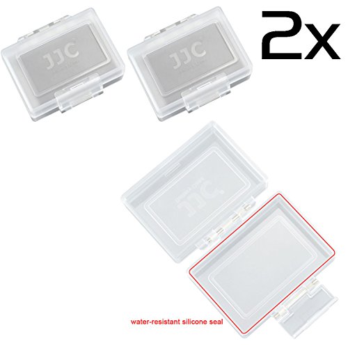 Flashwoife 2x Turtle BC-1 wasserdichte Universal-Etui Schutzbox für Kameraakku bis max. 61 x 41 x 22 mm und Speicherkarten (in Kombination mit einem Microfasertuch) Box Cards Case