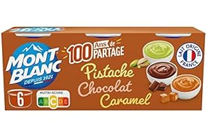 EPICERIE SUCRÉE MONT BLANC - Crème Dessert Multi Variétés Chocolat Caramel Pistache 6X125G - Lot De 3