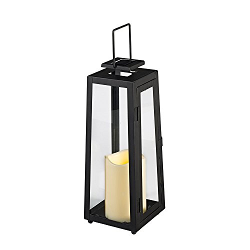 LED Metall Solarlaterne Yarra mit Kerze 29,5cm hoch Außenbereich Lights4fun - 3