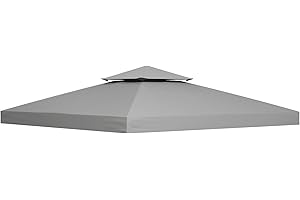 Outsunny 3 x 3(m) Gazebo Canopy Roof Replacement Top Cover Spare Part Light Grey (Top Cover Only)