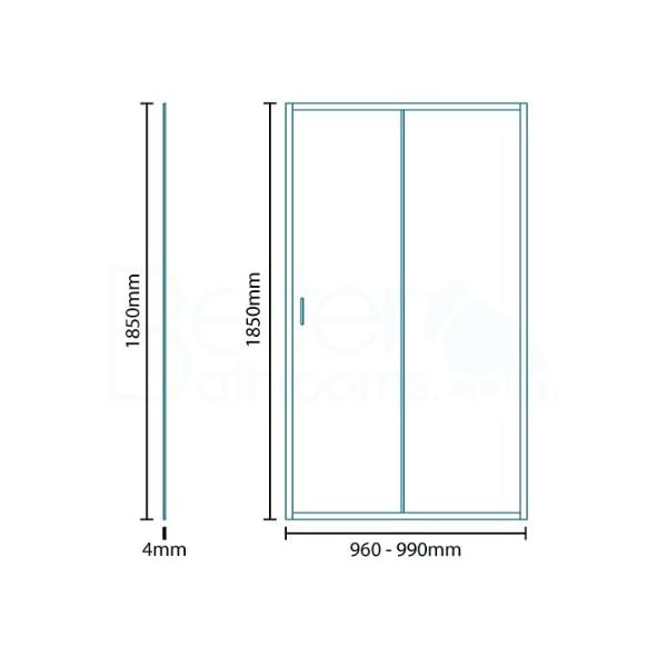 Shower Enclosure Cubicle 1000x700 Glass 4mm - Image 3